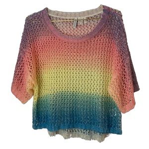 H&M Divided Rainbow Tie Dye Crochet Knit